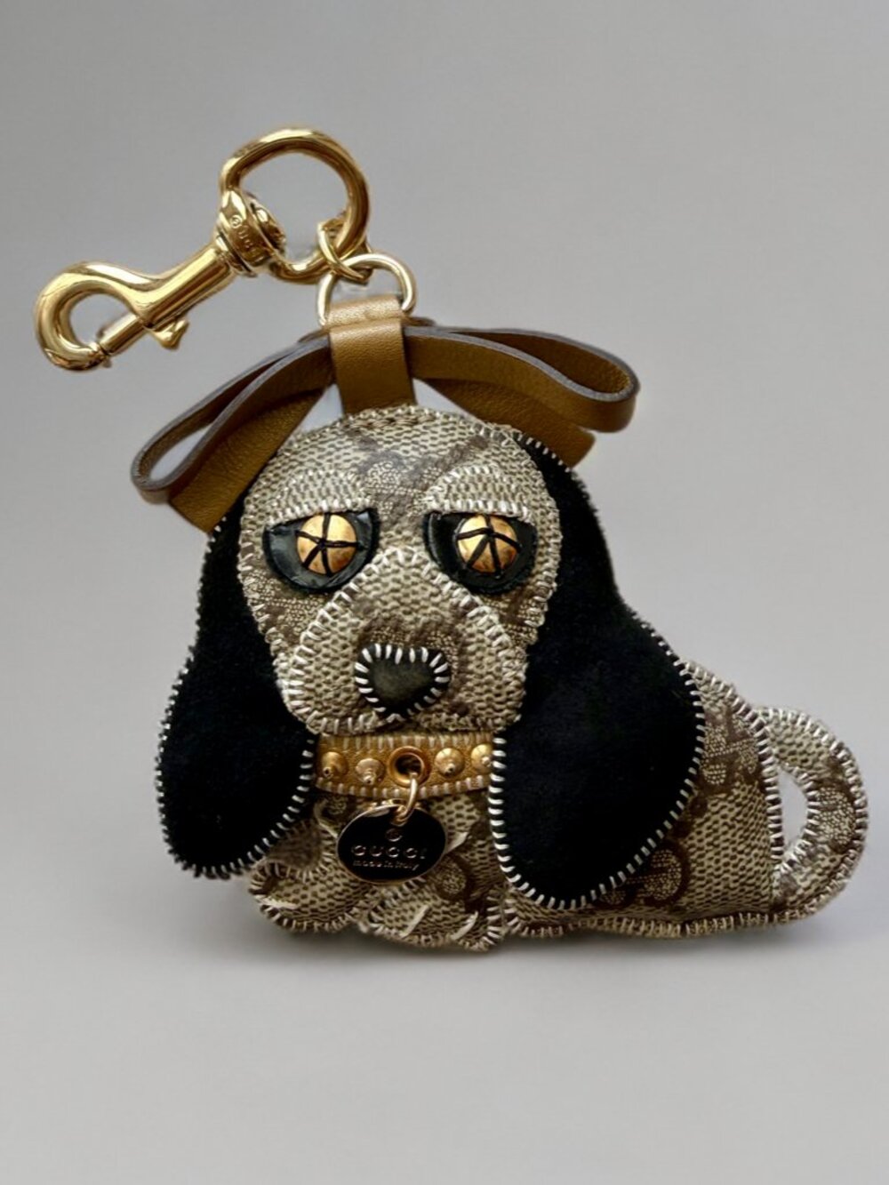 Gucci GG Supreme Monogram "Sam" Beagle Bag Charm